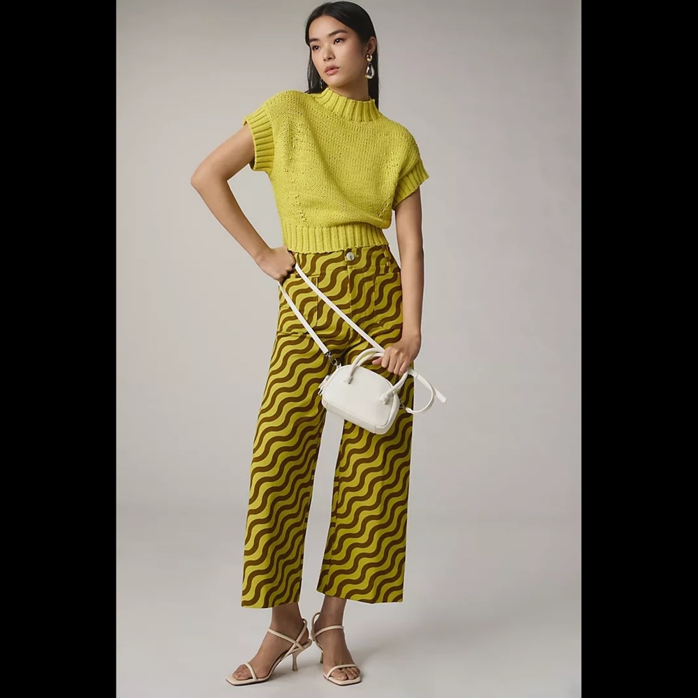 Anthropologie Colette Cropped Wide-Leg Ponte Pants by Maeve - Picture 2 of 16